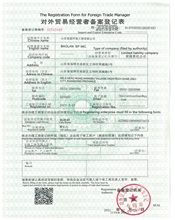 The Registration Form for Foreign Trade Manager (Company) cn-en